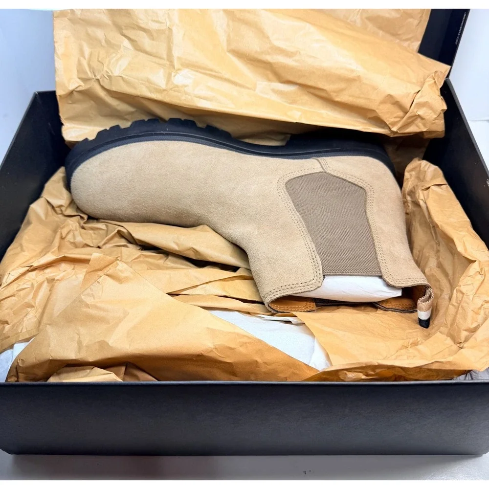 HUGO BOSS Adley Suede Chelsea Boots Men's Size 13 US / EU 46 Medium Beige NWOB